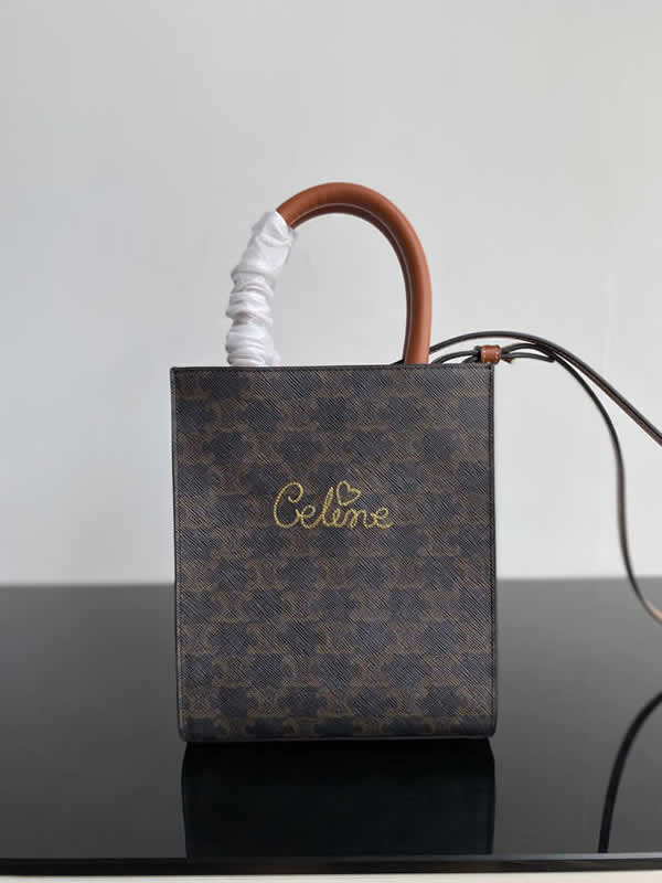 Fake Celine Cabas Triomphe Mini Black Shopping Bag Messenger Bag